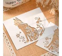 Cat Flower Painting Templates,Large Reusable Cat Pattern Stencils DIY Animal Patterns Graffiti Decorating Craft Template Stencil for Painting on Wood, Wall, Furniture(11.6x8.6 Inch)