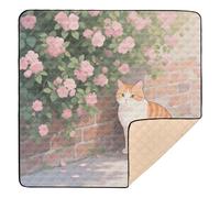 Cat Flower Wall Art Soft Foam Baby Activity Play Mat for Indoor Outdoor 1-Piecing Playroom Activity Mat for Babies Infants Toddlers, 50'' x 50''