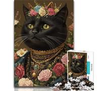 Cat Flowers JigsawPuzzle 1000 Pieces for Adults,Challenging To Complete But Fun And Humorous Unique Home Decor And Gifts (50x75cm)