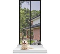 Cat Fly Screen 120cm X 200cm Mesh Plastic Curtain Door Net Curtain Door With Zipper And Velcro Prevents Pets From Running Out Of The House For Doors Bedrooms ( Color : Schwarz , Size : 120x220cm )