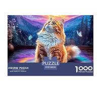 Cat Focus-Boosting 1000 Piece Puzzle, Premium Paper, Educational & Cute Pet Fun for Adults PuzzlesTeens, Great Gift for Friends 38x26cm/1000pcs