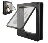 Cat Folding Door Magnetic Security with 4-Way Locking | 4 Way Locking Flap Small Dog Flap for Dogs Kittens Medium Home Indoor Outdoor Wall Apartment Bedroom