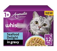 Cat Food 1 Plus Seafood Delight in Gravy 12 x 85g - Delicious Meal for Your Cat - Great for Maintaining a Healthy Diet