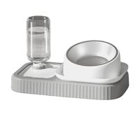 Cat Food and Water Bowl 2-in-1 Auto Drinking Slow Feeding Dispenser