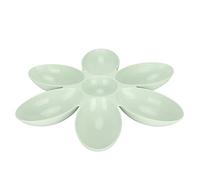 Cat Food and Water Bowl Flower Petals Shaped 6 Grids Pet Feeding Bowl Durable FoodGrade Plastic for Multiple Cats Feeding 16.3x16.3in (Green)