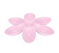 Cat Food and Water Bowl Flower Petals Shaped 6 Grids Pet Feeding Bowl Durable FoodGrade Plastic for Multiple Cats Feeding 16.3x16.3in (Pink)