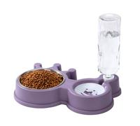 Cat Food And Water Bowl Set Double Food Bowls Feeding Dog Bowl for Small Medium Dog Pets Puppy Kitten 32 x 20.5 x 5.5 cm