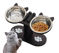 Cat Food and Water Dispenser, Adjustable Dog Bowl Holder, Anti-Glutton Bowl for Multi-Animal Households, Puppies and Seniors, Travel, Indoor and Outdoor, Home,