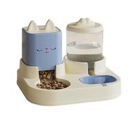 Cat Food and Water Dispenser Set, Pet Feeder and, Double Bowls with Automatic Drinking Bottle(Blue)