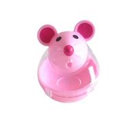 Cat Food Ball Dispenser Interactive Treat Toy Feeder for Cats with Mouse Shape Tumbler Design Encourages Healthy Eating Active Play Slow Feeding Mental Stimulation Fun Pet Training Toy (Pink)
