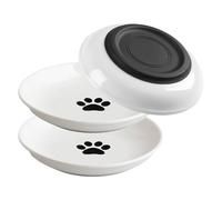 Cat Food Bowl, Ceramic Raised Cat Bowl, Wide Flat Non-Slip Feeder, Whisker Design, Inclined Anti Vomit Feeding Bowl, Dishwasher Safe Feeding Solution for Cheese