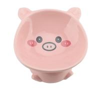 Cat Food Bowl Elevated Ceramic Cute Piggy Shape Tip Proof Decorative Feeding Storage Bowl for Cats Dogs Gift for Mom Wife Friends Teachers