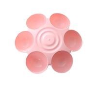 Cat Food Bowl Set - Six Unit Pet Dish, Multiple Station | Non Tip With Flower Layout For Water, Food, Feed Tray