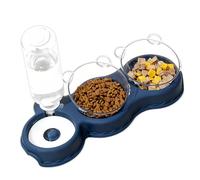 Cat Food Bowls - Automatic 15 Degree Dispenser | Raised Double Bowls for Indoor Cats | for Doggy Bunny Kitten All Breeds Small Medium Large Vacation Balcony Indoor Daily Night