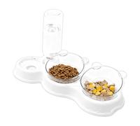 Cat Food Bowls, Automatic Non-Slip Drinker, Cat Bowl with Vibrissa Protection, Water Dispenser - For Small, Medium & Large Animals, Cat Litter Box, Domestic Environment, Night Time, Balcony, Long