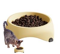 Cat Food Dish - Wide Bowls | Shallow Wet & Dry Food, Dispenser Feed Supplies Treatments, Plates with Different Cat Shaped Patterns