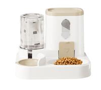 Cat Food Dispenser and Water Bowl - Double Automatic Feeding for Small Animals, Large Volume Water Dispenser and Feeder for Cats or Dogs | Bowl Set