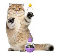 Cat Food Dispenser Toy | Cat Treat Toy with LED Light and Teaser Wand | Kitten Enrichment Toys, Interactive Ball Cat Puzzle Feeder for Indoor Cats