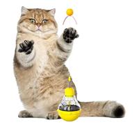 Cat Food Dispenser Toy - Kitten Wand Toy with LED Light | Kitten Enrichment Toys, Interactive Ball Cat Puzzle Feeder for Indoor Cats