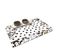 Cat Food Mat Cartoon Pet Diatomaceous Earth Mat Water-Absorbent Quick-Drying Non-Slip Cat Litter Dining Home Decor(40X60CM (1.3X2FT)