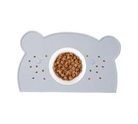 Cat Food Mat, Dog Bowl Mat - Pet Feeding Cushion with Raised Edges | Washable Non-Slip Silicone Pad, Spilled Bear Bowl for Puppy Kittens, Indoor Floor Outdoor