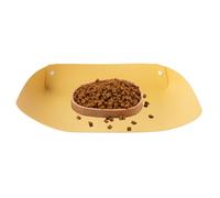 Cat Food Mat for Food, PU Leather, Non-Slip, Waterproof, with Raised Edge, Dog Food and Water Mat, for Food, Water, Kittens, Puppies, Pomeranians, Indoors, Floor, Dog House, Travel