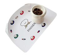 Cat Food Mat, Leak-Proof Bowl Mat with Raised Edge, Cat Drinking Fountain Mat, for Puppies, Kittens, Home, On the Go, Car Travel, Eating