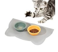 Cat Food Mat,Non Slip Pet Bowl Mats Placemat Waterproof - Non-slip pet mat bowl to prevent food spills and water moving out on the floor Tumotsit