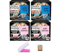 Cat Food Pate Bundle with Portion Trays of Salmon and Tuna (Total 24 trays x 37.5grams) 1x UbiPet Catnip and a Lint Roller