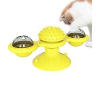 Cat Food Pinwheel - Pet Treat Spill Dispenser with Suction Cup - Interactive Funny Kitten Toy Slow Feeder Training Tool for Lovers and Family