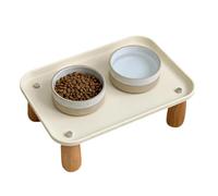 Cat Food Table Spill Proof Elevated Modern Decorative Dish Table | Cat Bowl Riser Pet Feeding Station for Small Medium Large Breed Home Indoor Outdoor Floor Backyard Porch Patio