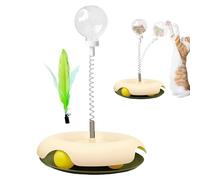 Cat Food Toy - Treat Puzzles for Indoor Cats - Multifunctional Cat Treat Dispenser Toy, Interactive Ball Cat Puzzle Feeder, Feather Toy for Indoor Cats