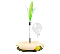 Cat Food Toy - Treat Puzzles for Indoor Cats | Multifunctional Cat Treat Dispenser Toy, Interactive Ball Cat Puzzle Feeder, Feather Toy for Indoor Cats