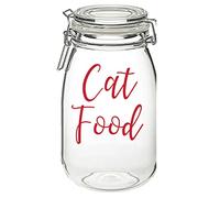 Cat Food Vinyl Sticker Decal Transfer Label for Pet Container, Home, Kitchen, Storage, Organisation (Black, Small - 3cm tall capital letter height)