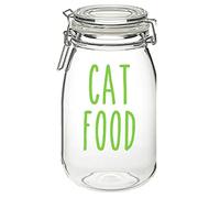 Cat Food - Vinyl Sticker Decal Transfer Label for Pet Container, Home, Kitchen, Storage, Organisation (White, Small - 3cm tall capital letter height)