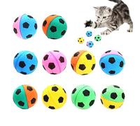 Cat Football, Sports Balls for Cats, Interactive Cat Toy, Pack of 10, Soft, Bouncing, Silent Exercise Toy Balls for Pet Kittens, Indoor Football Toy for Cats for Hunting, Hunting