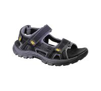 CAT Footwear - Giles Sandals for Men, Made from Full-Grain Leather, Durable, Cushioning Moulded EVA Sockliner, Adjustable Straps, Great for Summer and Outdoor Adventures - Black - 10