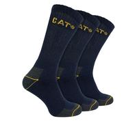 CAT Footwear Mens 3 Pack Real Work Cotton Socks - 3-5 UK - Navy