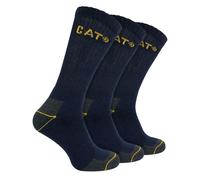 CAT Footwear Mens 3 Pack Real Work Socks with Cushioned Heel & Toe - 6-9 UK - Navy