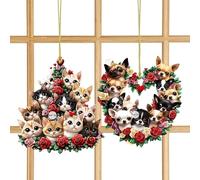 Cat for Car Rearview Mirror - 2 Pieces 2D Acrylic Dog Cute for Parties, Cat Pendant for Valentine, for Children Birthday Home Parties Wedding Sedans