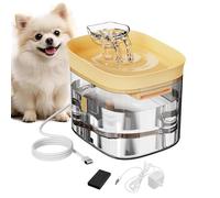 Cat Fountain - 1.8 Litre Wireless Pet Fountain, Transparent Automatic Water Bottle, Sliding Filter, Peaceful Drinking Station for Dogs and Cats,