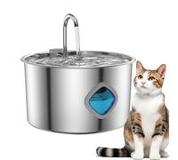 Cat Fountain - Automatic Water Dispenser, Stainless Steel Bowl | 3.2L Indoor Pet Drinking Fountain, Hydration Station for Large Medium Small Dogs or Kittens, Convenient Feeding and Watering Solution