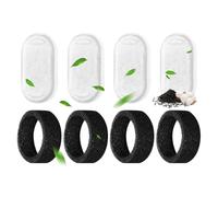 Cat Fountain Filter, 4-Pack Replacement Filters for Drinking Fountains, 4 Pieces Carbon Filters and 4 Pieces Foam Filter Triple Filtration Filter for 108 oz/3.2 L and 67 oz/2 L Drinking Fountain for