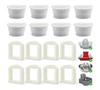 Cat Fountain Replacement Filter for Drinkwell, 8 Pieces Replacement Filter Drinking Fountain Cats & 8 Pieces Pre Filter Foam, Cat Fountain Replacement Carbon Filter for Avalon Pagoda Gallon Sedona