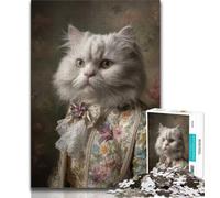 Cat from An Aristocratic Family Jigsaw Puzzles for Adults Teenagers Jigsaws Puzzle,Help The Brain Exercise Addictive Toys to Cultivate Patience Parent-child Interaction (38x26cm)