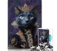 Cat from An Aristocratic Family Jigsaw Puzzles for Teenagers 1000 Piece Puzzle,Brain Intelligence Challenge Addictive Toys for Home Decoration (38x26cm)