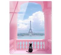 Cat From the Balcony Acrylic Print Fashion Art by Art Remedy, Ready to Hang, 24 x 30