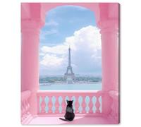 Cat From the Balcony Canvas Print Fashion Art by Art Remedy, Gallery Wrapped, 16 x 20