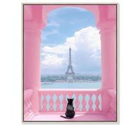 Cat From the Balcony Canvas Print Fashion Art by Art Remedy, Silver Frame, 16 x 20