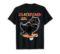 Cat Funny Crazy Skateboard Girl Everyone Warned You About T-Shirt